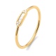 Anillo de oro amarillo de 18 Kt con diamantes talla baguette de 0,06 ct