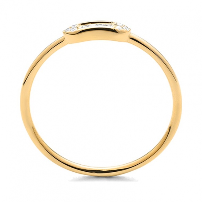 Anillo de oro amarillo de 18 Kt con diamantes talla baguette de 0,06 ct