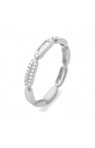 Anillo de oro blanco de 18 Kt con diamantes de 0,15 ct