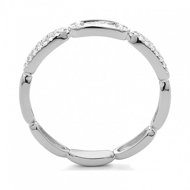 Anillo de oro blanco de 18 Kt con diamantes de 0,15 ct