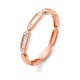 Anillo de oro rosa de 18 Kt con diamantes talla baguette de 0,15 ct