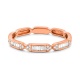 Anillo de oro rosa de 18 Kt con diamantes talla baguette de 0,15 ct