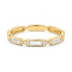 Anillo de oro amarillo de 18 Kt con diamantes talla baguette de 0,15 ct