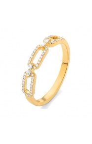 Anillo de oro amarillo de 18 Kt con diamantes de 0,17 ct