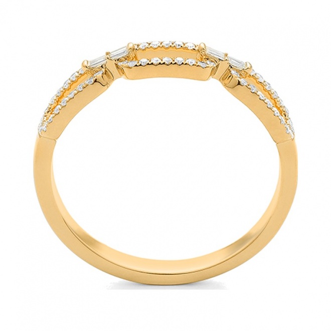 Anillo de oro amarillo de 18 Kt con diamantes de 0,17 ct