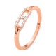 Anillo de oro rosa de 18 Kt con diamantes talla baguette de 0,08 ct