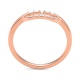 Anillo de oro rosa de 18 Kt con diamantes talla baguette de 0,08 ct