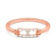 Anillo de oro rosa de 18 Kt con diamantes talla baguette de 0,08 ct