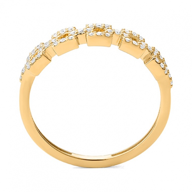 Anillo de oro amarillo de 18 Kt con diamantes de 0,15 ct