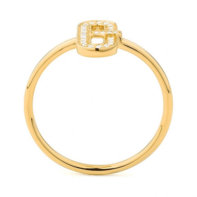 Anillo de oro amarillo de 18 Kt con diamantes de 0,09 ct