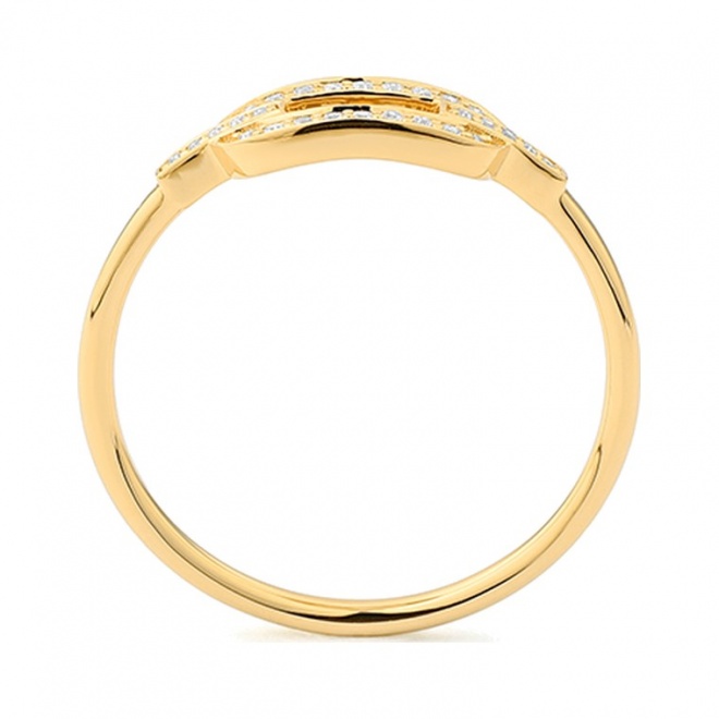 Anillo de oro amarillo de 18 Kt con diamantes de 0,08 ct