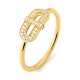 Anillo de oro amarillo de 18 Kt con diamantes de 0,10 ct