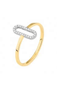 Anillo de oro de 18 Kt con diamantes de 0,07 ct