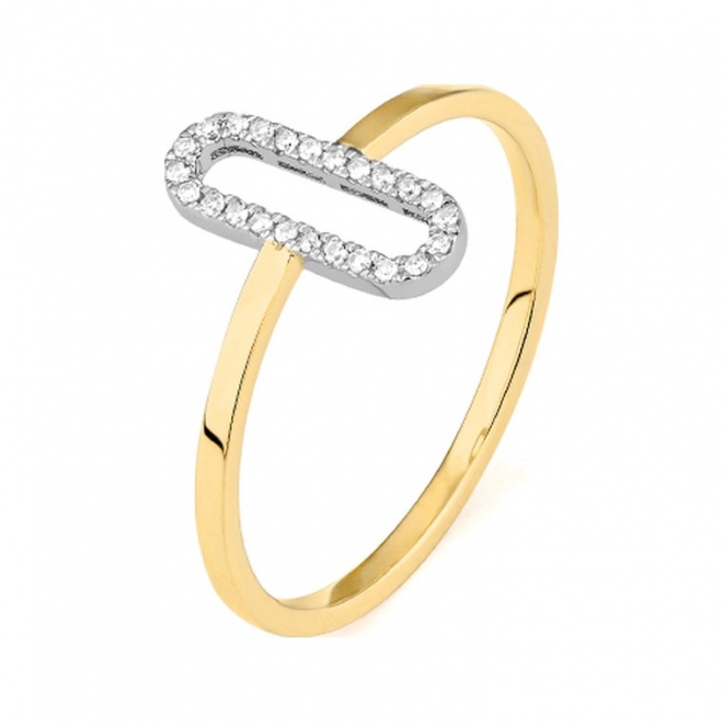 Anillo de oro de 18 Kt con diamantes de 0,07 ct