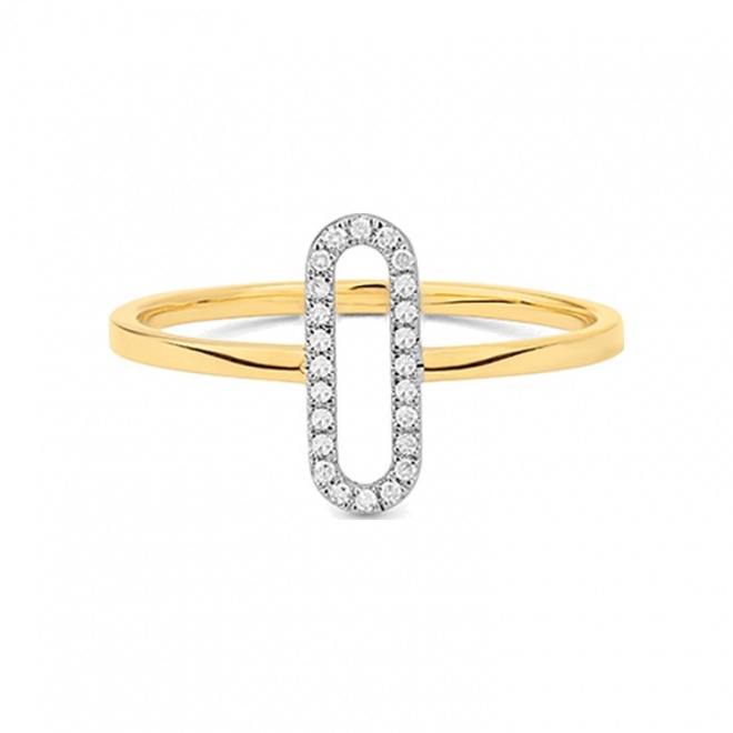 Anillo de oro de 18 Kt con diamantes de 0,07 ct