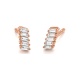 Pendientes de oro rosa de 18 Kt con diamantes talla baguette de 0,20 ct
