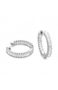 Pendientes Criollas de oro blanco de 18 Kt con diamantes talla baguette de 1,10 ct