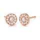 Pendientes de oro rosa de 18 Kt con diamantes de 0,42 ct