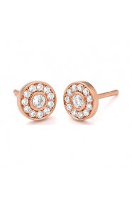 Pendientes de oro rosa de 18 Kt con diamantes de 0,42 ct