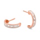 Pendientes Medias criollas de oro rosa de 18 Kt con diamantes talla baguette de 0,67 ct