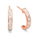 Pendientes Medias criollas de oro rosa de 18 Kt con diamantes talla baguette de 0,67 ct