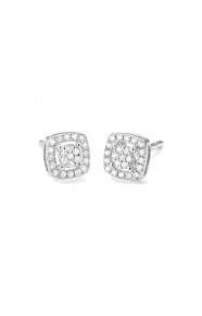 Pendientes de oro blanco de 18 Kt con diamantes de 0,14 ct