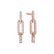 Pendientes Largos de oro rosa de 18 Kt con diamantes de 0,17 ct