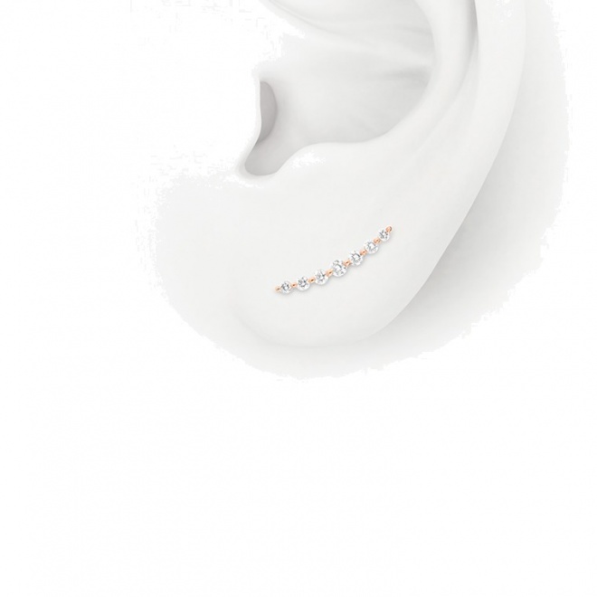 Pendientes de oro rosa de 18 Kt con diamantes de 0,21 ct