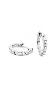 Pendientes Criollas de oro blanco de 18 Kt con diamantes de 0,07 ct