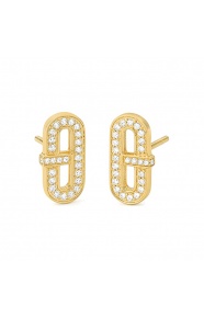 Pendientes de oro amarillo de 18 Kt con diamantes de 0,17 ct