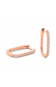 Pendientes Criollas de oro rosa de 18 Kt con diamantes de 0,10 a 0,15 ct