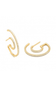 Pendientes de oro amarillo de 18 Kt con diamantes de 0,55 ct