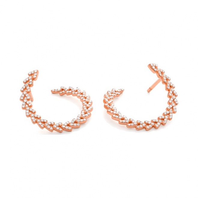 Pendientes de oro rosa de 18 Kt con diamantes de 0,55 ct