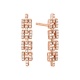 Pendientes Largos de oro rosa de 18 Kt con diamantes de 0,25 ct