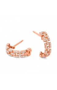 Pendientes de oro rosa de 18 Kt con diamantes de 0,28 ct