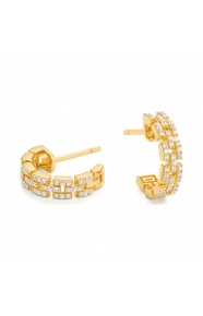 Pendientes de oro amarillo de 18 Kt con diamantes de 0,32 ct