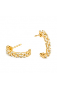 Pendientes de oro amarillo de 18 Kt con diamantes de 0,35 ct