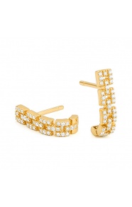 Pendientes de oro amarillo de 18 Kt con diamantes de 0,25 ct