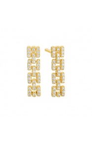 Pendientes de oro amarillo de 18 Kt con diamantes de 0,23 ct