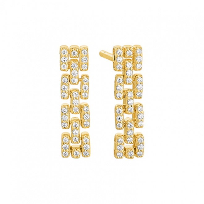 Pendientes de oro amarillo de 18 Kt con diamantes de 0,23 ct