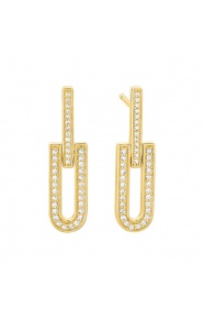 Pendientes de oro amarillo de 18 Kt con diamantes de 0,21 ct