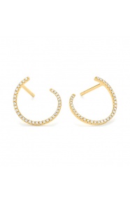 Pendientes Pavé de oro amarillo de 18 Kt con diamantes de 0,18 ct