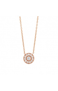 Colgante de oro rosa de 18 Kt con diamantes de 0,21 ct