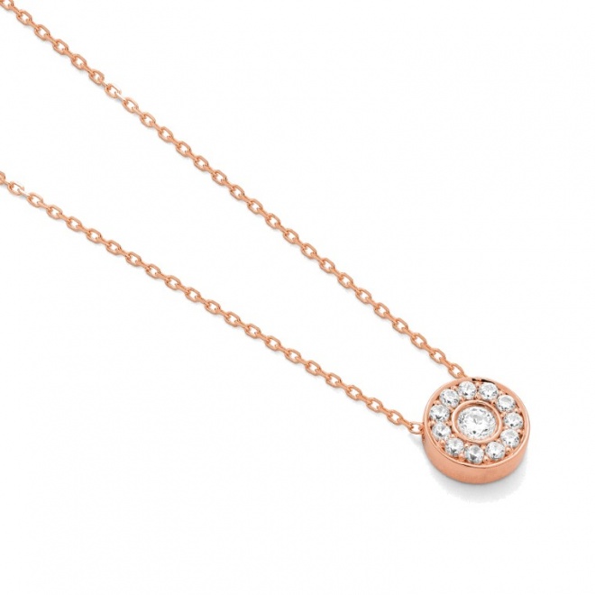 Colgante de oro rosa de 18 Kt con diamantes de 0,21 ct