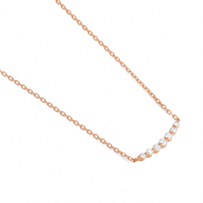 Colgante de oro rosa de 18 Kt con diamantes de 0,10 a 0,15 ct