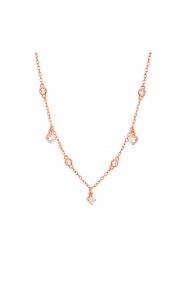 Colgante de oro rosa de 18 Kt con diamantes de 0,18 ct