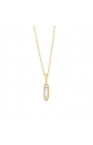 Colgante de oro amarillo de 18 Kt con diamantes talla baguette de 0,06 ct