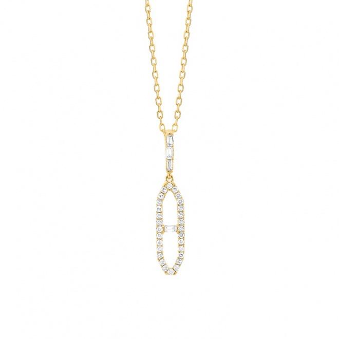 Colgante de oro amarillo de 18 Kt con diamantes de 0,12 ct