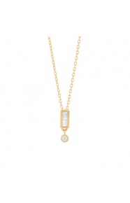 Colgante de oro amarillo de 18 Kt con diamantes talla baguette de 0,09 ct