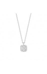 Colgante de oro blanco de 18 Kt con diamantes de 0,07 ct